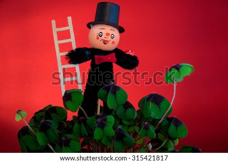 Lucky clover with a chimney sweeper