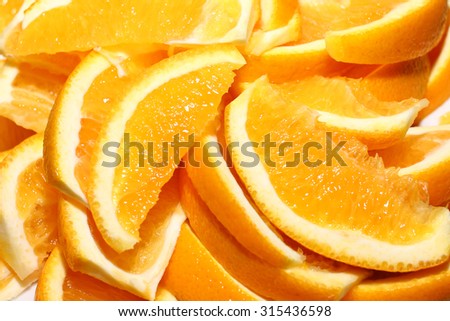 beautiful ripe orange slices as a tropical fruit