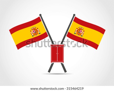Spain Crossed Flag Emblem Wardrobe
