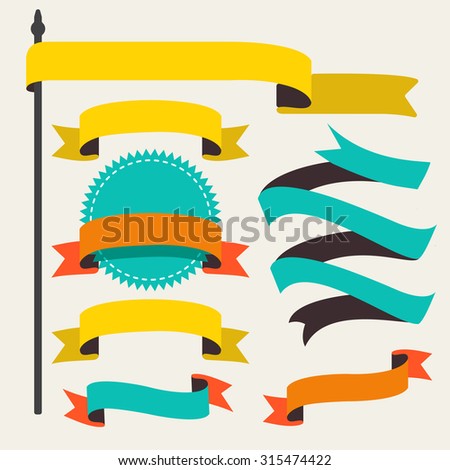 Set of ribbons and banners. Isolated vector illustration.2