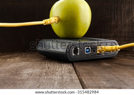 The image represents the concept of global connection, the Internet connects not only the hardware things that we're accustomed but food, clothing, daily utensils