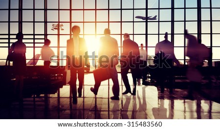 International Airport Terminal Travel Business Trip Concept Royalty-Free Stock Photo #315483560