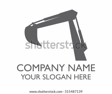machinery excavator silhouette vector icon logo