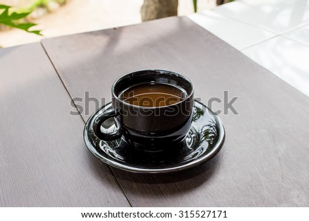 cup of coffee on the table