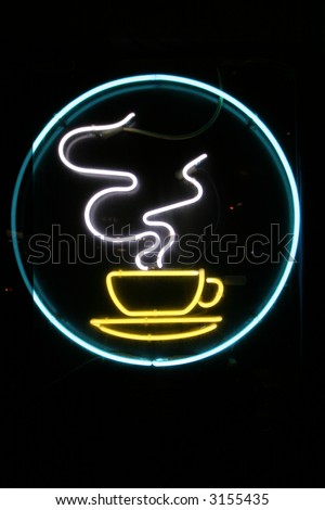 "neon sign" series "steaming coffee cup"