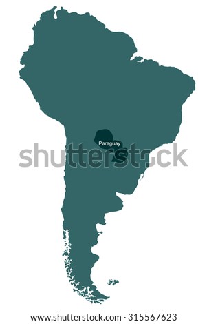 Map of South America, Paraguay