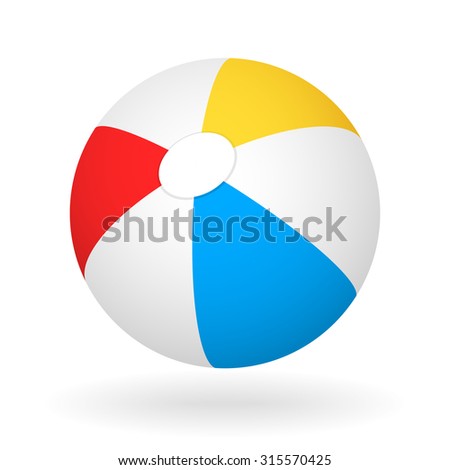 vector beach ball with the light shadow Royalty-Free Stock Photo #315570425