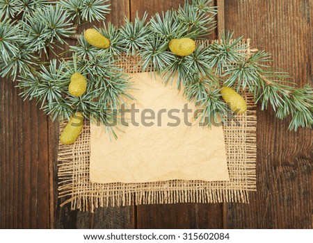 Christmas background on a wooden background