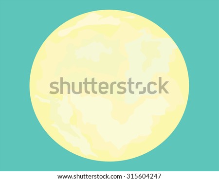 moon full vector isolated blue