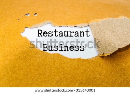 Restaurant business text on brown envelope 
