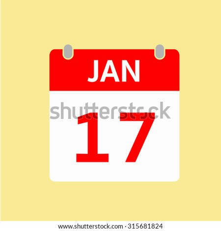 Red Calendar icon - Jan 17
