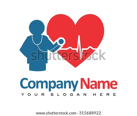 doctor love presentation cartoon character logo icon image