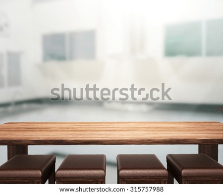 Table Top And Blur Interior of the Background