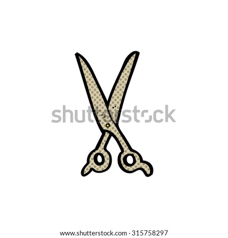 comic book style cartoon scissors
