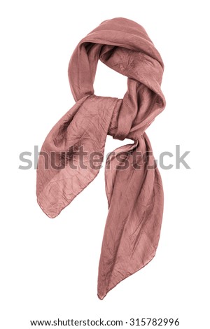 Purple silk scarf isolated on white background.  Female accessory. Royalty-Free Stock Photo #315782996