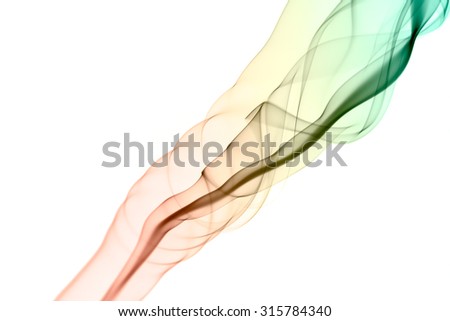 abstract color smoke flow on white background