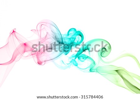 abstract color smoke flow on white background