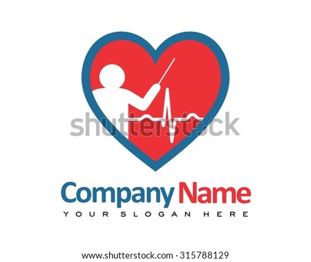 doctor heart presentation cartoon character logo image