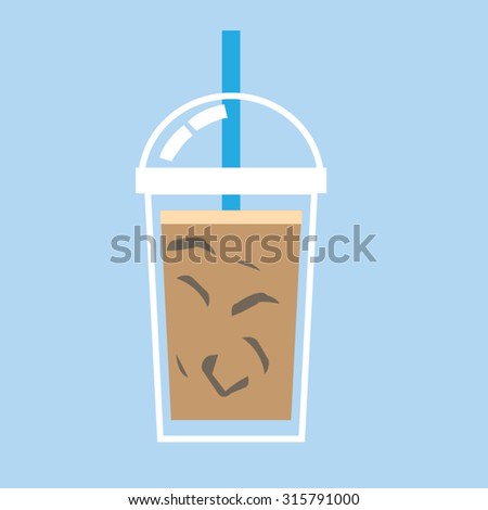 Ice coffee cup -vector Royalty-Free Stock Photo #315791000