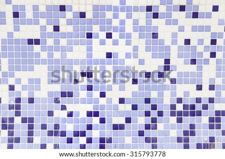 Blue mosaic, detail of a blue background with texture