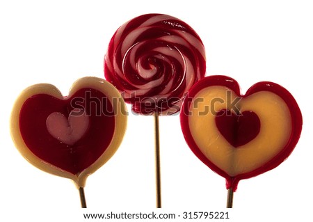Candy sticks isolated on white background