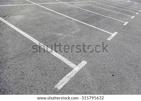 Lines parking, a detailed indication lines on the asphalt