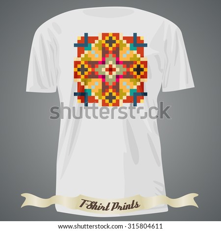 T-shirt design with abstract rectangle pattern