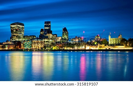 Nice view on the financial district of London