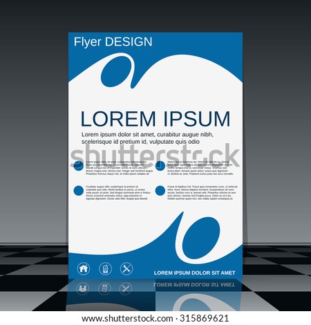 Booklet vector template. Brochure, mockup, business report, magazine cover, flyer, placard, banner, poster vector design. A4 format