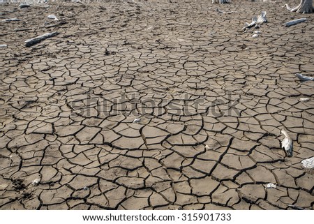 Drought Dried Reservoir Mud Royalty-Free Stock Photo #315901733