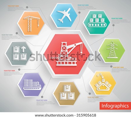 Industry and cargo info graphic design,clean vector