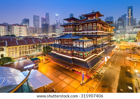 Singapore at the Buddha Tooth Relic Temple. Royalty-Free Stock Photo #315907406
