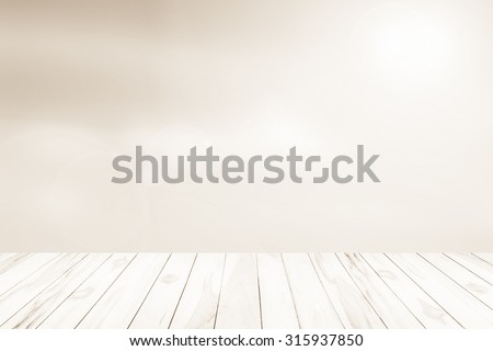 Wooden terrace the blurred and Christmas concept. Wood white table top in front of natural in the forest sky or mountain blur background image for product display montage.