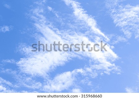 blue sky with white, soft clouds,Cirrus Clouds