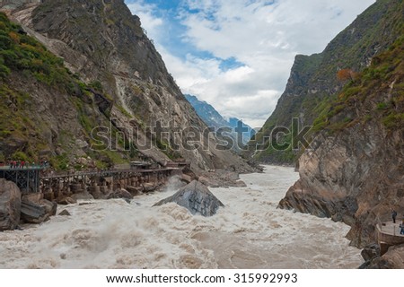Tiger leaping gorge in China ( world's deepest gorge ) Royalty-Free Stock Photo #315992993