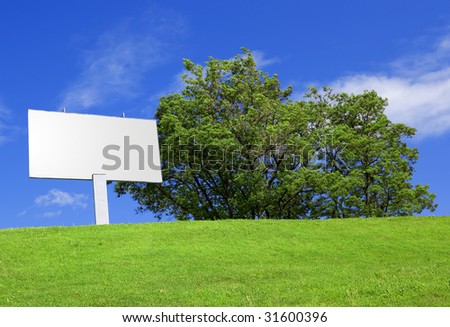 Empty billboard against a beautiful landscape