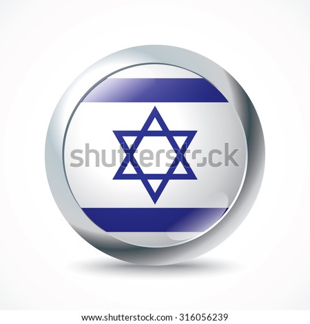 Israel flag button - vector illustration