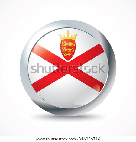 Jersey flag button - vector illustration