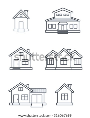 Houses icons set. 