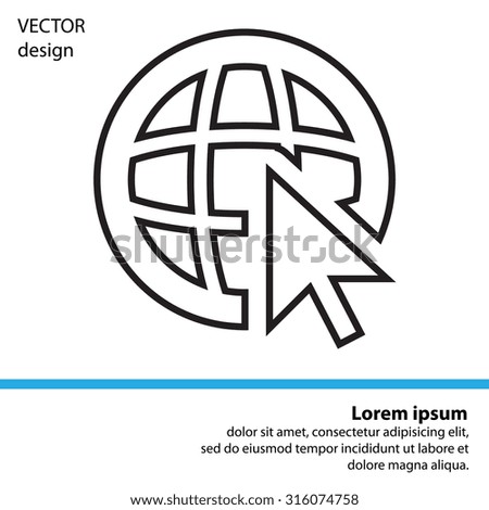 Globe (go to web), web line icon. Vector design
