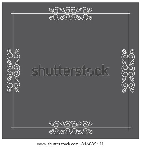 Vector illustration of a calligraphic design element, frame, for your arts, design and scrabook