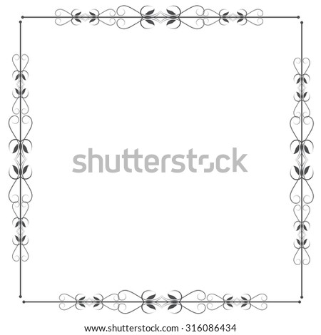 Vector illustration of a calligraphic page element, frame - for scrapbook and other designs