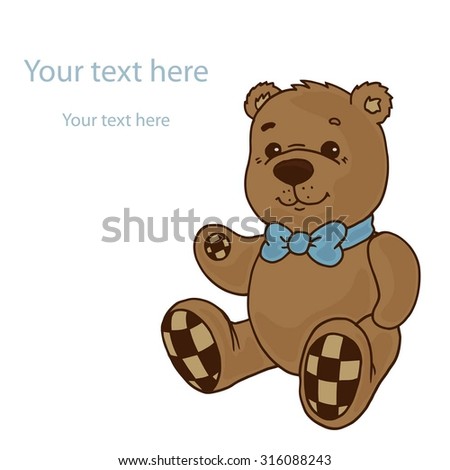 Cute Teddy Bear. Color vector illustration