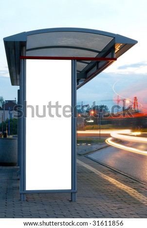 bus stop at night