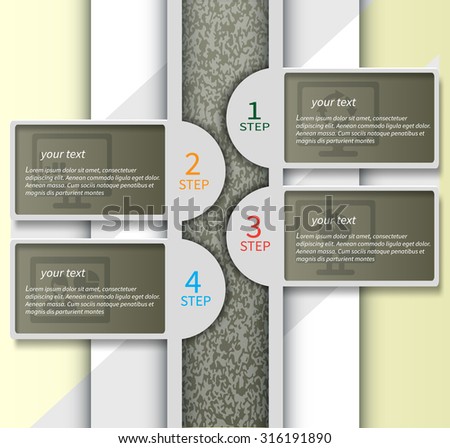 vector abstract 3d paper infographic elements