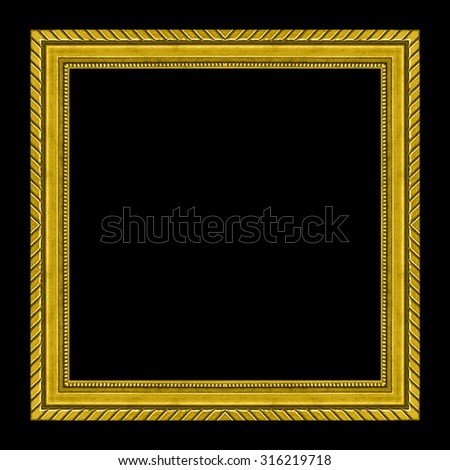 frame Golden isolated on black background.