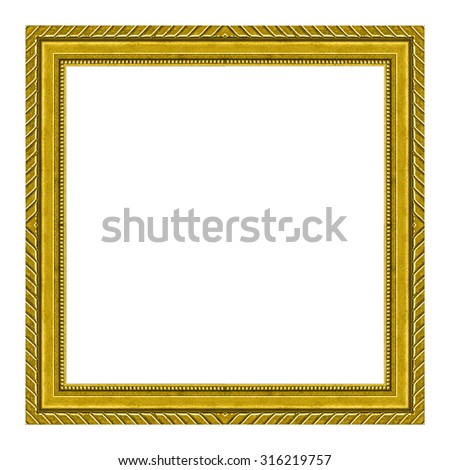 frame Golden isolated on white background.