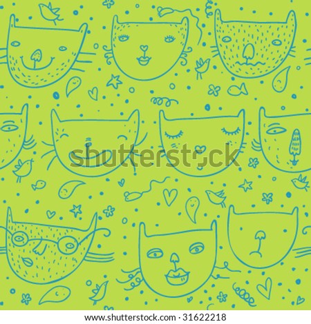 Funny childrens seamless pattern in vector