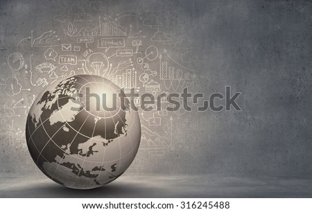 Abstract hitech digital background image with globe