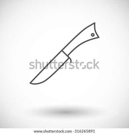 Knife. Single flat icon on white background.  illustration.
